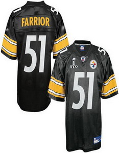 Cheap Pittsburgh Steelers 51 James Farrior black Super Bowl XLV Jerseys For Sale