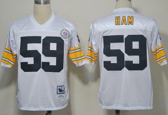 Cheap Pittsburgh Steelers 59 Ham White Throwback NFL Jersey For Sale