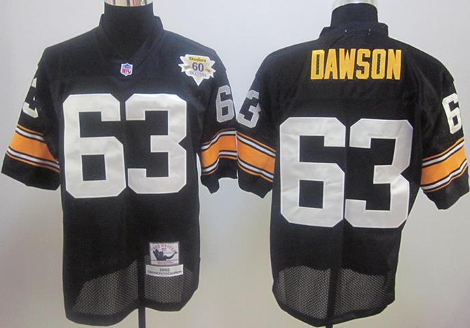 Cheap Pittsburgh Steelers #63 Dermonttt Dawson Black 1982 60 Seasons Throwback Football Jerseys For Sale