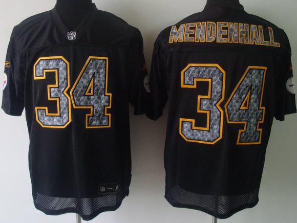 Cheap Pittsburgh Steelers 34 Rashard Mendenhall Black United Sideline Jerseys For Sale