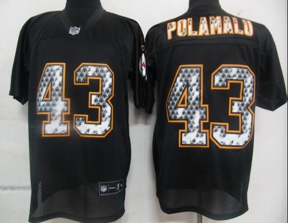 Cheap Pittsburgh Steelers 43 Polamalu Black United Sideline Jerseys For Sale