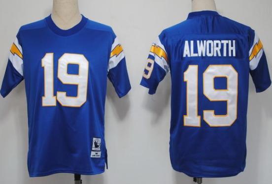 Cheap San Diego Chargers 19 Alworth Blue M&N 1984 NFL Jerseys For Sale