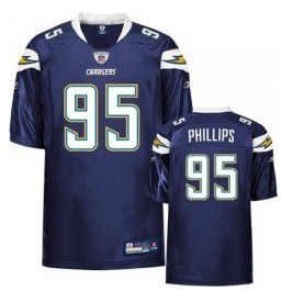 Cheap San Diego Chargers 95 Shaun Phillips Navy Blue Jersey For Sale