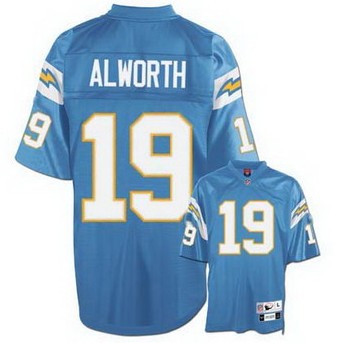 Cheap San Diego Chargers 19 Lance Alworth Throwback Light Blue Jersey For Sale
