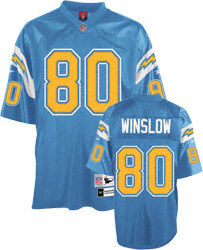 Cheap San Diego Chargers 80 Winslow Throwback Light Blue Jersey For Sale