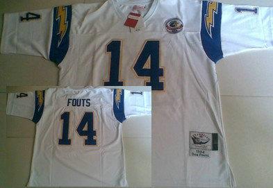 Cheap San Diego Chargers 14 Dan Fouts White Throwback Jersey For Sale