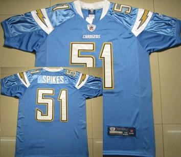 Cheap San Diego Chargers 51 Takeo Spikes Light Blue Jersey For Sale