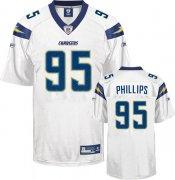 Cheap San Diego Chargers 95 Phillips White Jersey For Sale
