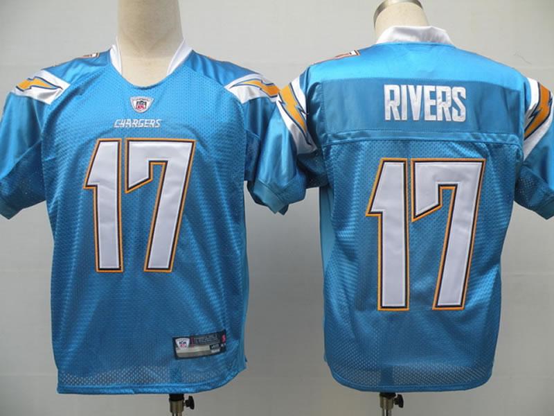 Cheap San Diego Chargers 17 Philip Rivers Light Blue Jersey For Sale
