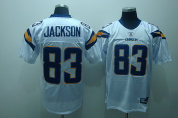 Cheap San diego chargers 83 Vincent Jackson White Jerseys For Sale