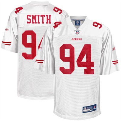 Cheap San Francisco 49ers 94 Justin Smith white NFL Jersey For Sale