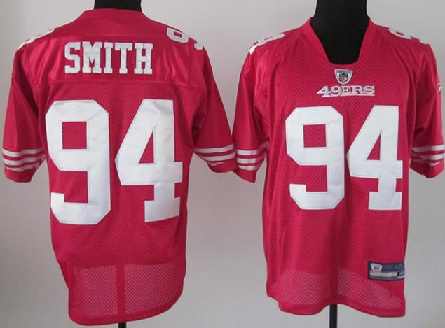 Cheap San Francisco 49ers 94 Justin Smith Red NFL Jersey For Sale