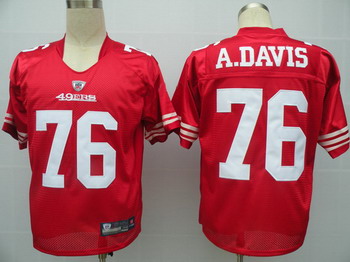 Cheap San Francisco 49ers 76 A.Davis Red Jerseys For Sale