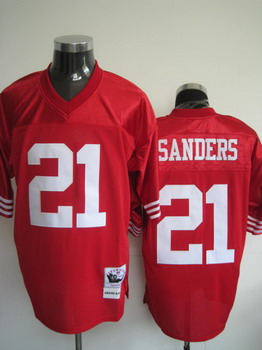 Cheap San Francisco 49ers 21 Deion sanders red Jerseys throwback For Sale