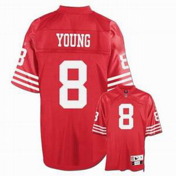Cheap Steve Young 1990 San Francisco 49ers 8 Throwback Football Jersey red For Sale