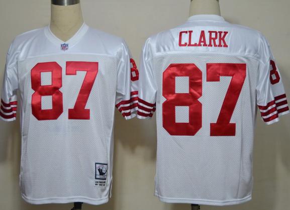 Cheap San Francisco 49ers 87 Dwight Clark White Throwback NFL Jerseys For Sale