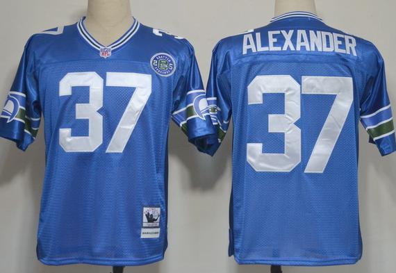 Cheap Seattle Seahawks 37 Shaun Alexander Blue Throwback NFL Jerseys For Sale