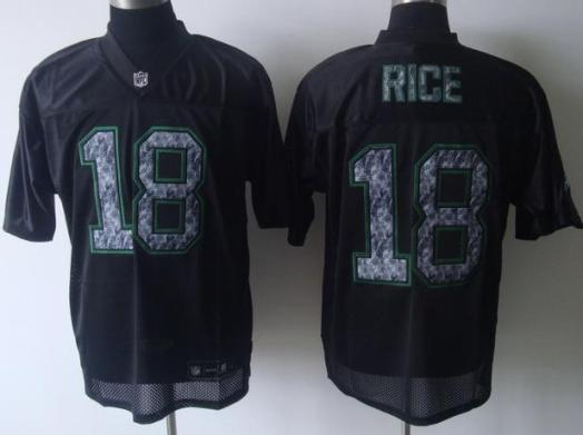 Cheap Seattle Seahawks 18 Sidney Rice Black United Sideline Jersey For Sale