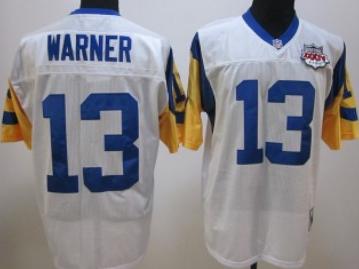 Cheap St.Louis Rams #13 Kurt Warner 2000 Super Bowl White Throwback Jersey For Sale