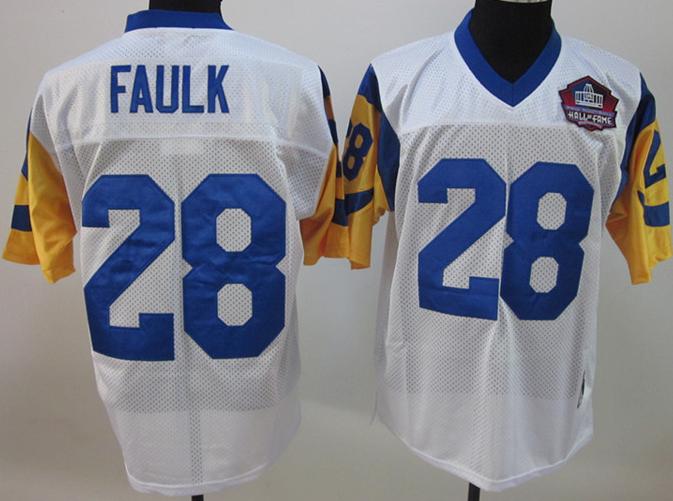 Cheap St.Louis Rams 28 Marshall Faulk White Hall of Fame Class of 2011 Jersey For Sale