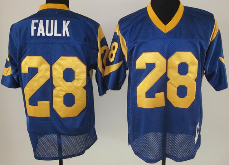 Cheap St.Louis Rams 28 Marshall Faulk Blue NFL Jerseys For Sale