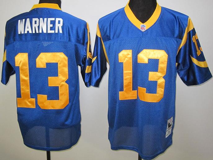 Cheap St.Louis Rams 13 Kurt Warner Blue NFL Jerseys For Sale