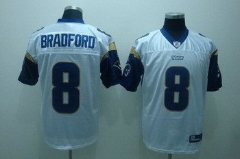 Cheap St. Louis Rams 8 Sam Bradford Football white Jersey For Sale