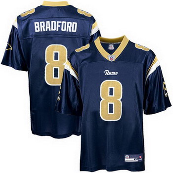 Cheap St. Louis Rams 8 Sam Bradford Navy Blue Football Jersey For Sale