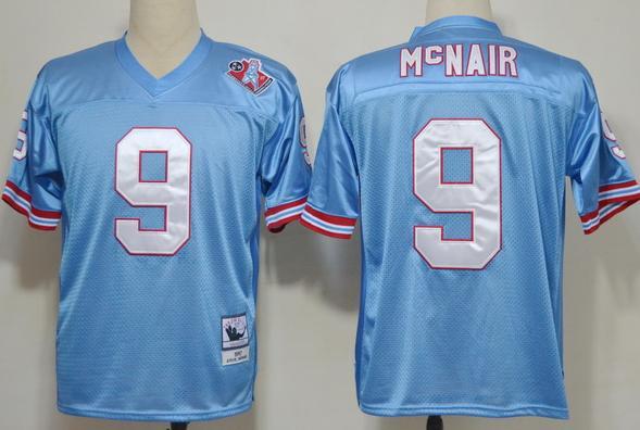 Cheap Tennessee Titans 9 Steve McNair Blue M&N 1997 NFL Jerseys For Sale