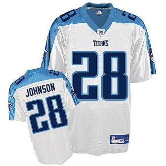 Cheap Tennessee Titans 28 Chris Johnson White Jersey For Sale