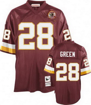 Cheap Washington Redskins 28 GREEN mitchell and ness Jerseys For Sale