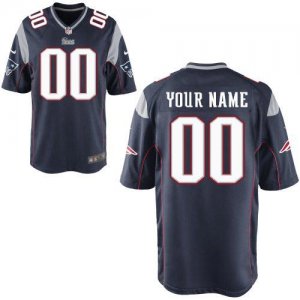 Nike New England Patriots Customized Game Team Color Blue Nike NFL Jerseys Cheap