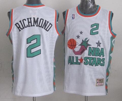 Sacramento Kings 2 Mitch Richmond 1996 All Star White Throwback NBA Jersey Cheap
