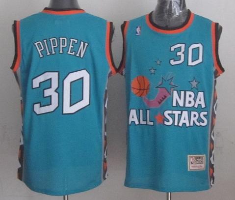 Chicago Bulls 30 Scottie Pippen 1996 All Star Green Throwback NBA Jersey Cheap