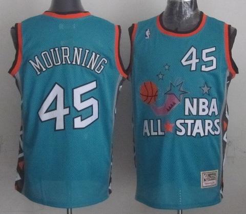 Miami Heat 45 Alonzo Mourning 1996 All Star Green Throwback NBA Jersey Cheap