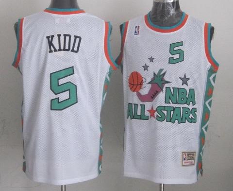 Dallas Mavericks 5 Jason Kidd 1996 All Star White Throwback NBA Jersey Cheap
