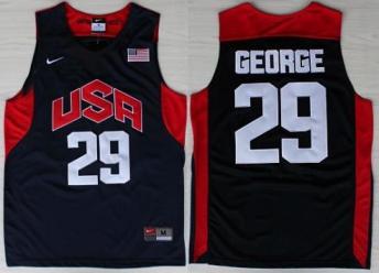 USA Team Basketball #29 Paul George Blue Jerseys Cheap