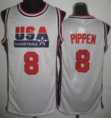 USA Basketball Retro 1992 Olympic Dream Team White Jersey #8 Scottie Pippen Cheap
