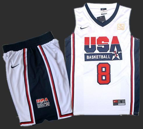 USA Basketball Retro 1992 Olympic Dream Team White Jersey & Shorts Suit #8 Scottie Pippen Cheap