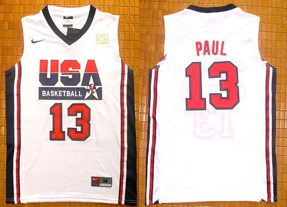 2012 USA Basketball Retro Jerseys #13 Chris Paul White Cheap