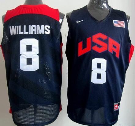 2012 USA Basketball Jersey #8 Deron Williams Blue Cheap