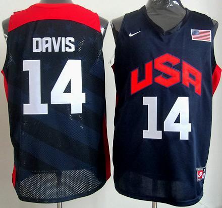 2012 USA Basketball Jersey #14 Davis Blue Cheap