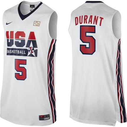 2012 USA Basketball Retro Jerseys #5 Kevin Durant White Cheap
