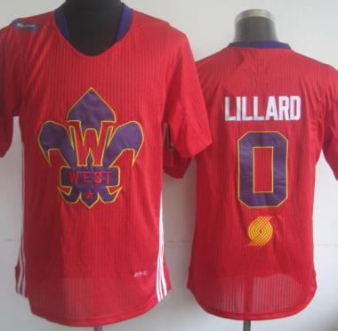 2014 NBA All Star Western Conference Portland Trail Blazers 0 Damian Lillard Red Revolution 30 Swingman Jerseys Cheap