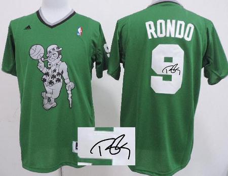 Boston Celtics 9 Rajon Rondo Green Revolution 30 Swingman NBA Jersey 2013 Christmas Style Signed Cheap