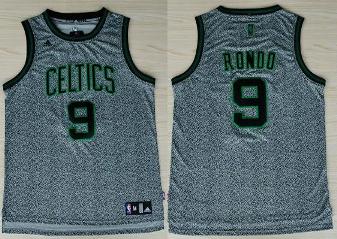 Boston Celtics 9 Rajon Rondo Grey Grey Static Fashion Swingman NBA Jersey Cheap