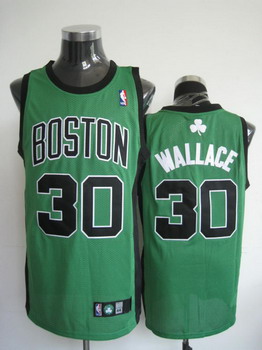 Boston Celtics 30 Wallace Green Black Number Jersey Cheap