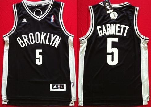 Brooklyn Nets 5 Kevin Garnett Black Swingman NBA Jerseys Cheap