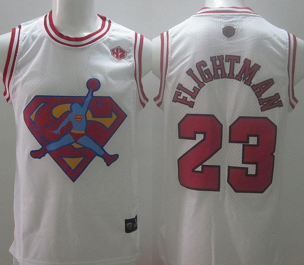 Chicago Bulls 23 Michael Jordan White Flightman Basketball Jerseys Cheap