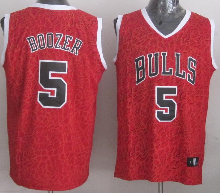Chicago Bulls 5 Carlos Boozer Red Leopard Grain NBA Jersey Cheap